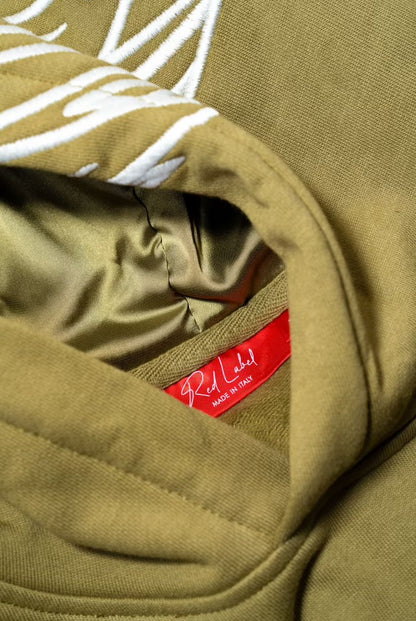 [ RED LABEL GARMENTS] GREEN GLOW IN THE DARK WING HEAVYWEIGHT HOODIE