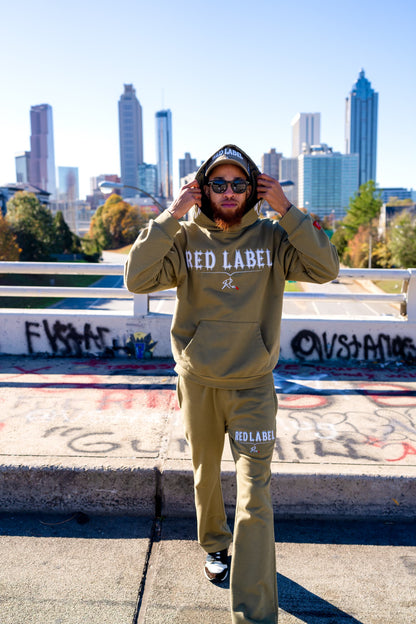 [ RED LABEL GARMENTS] GREEN GLOW IN THE DARK WING HEAVYWEIGHT HOODIE