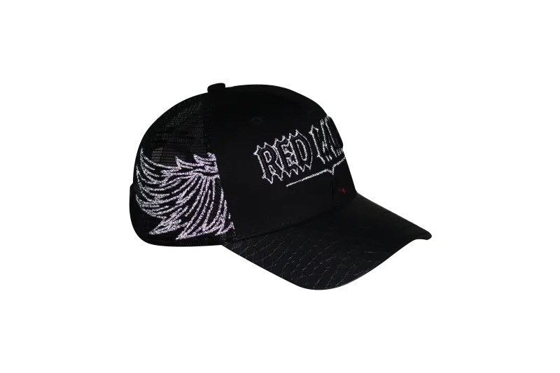 [Red Label Edition] Black Sophisticated Hat With Reflective Wings.