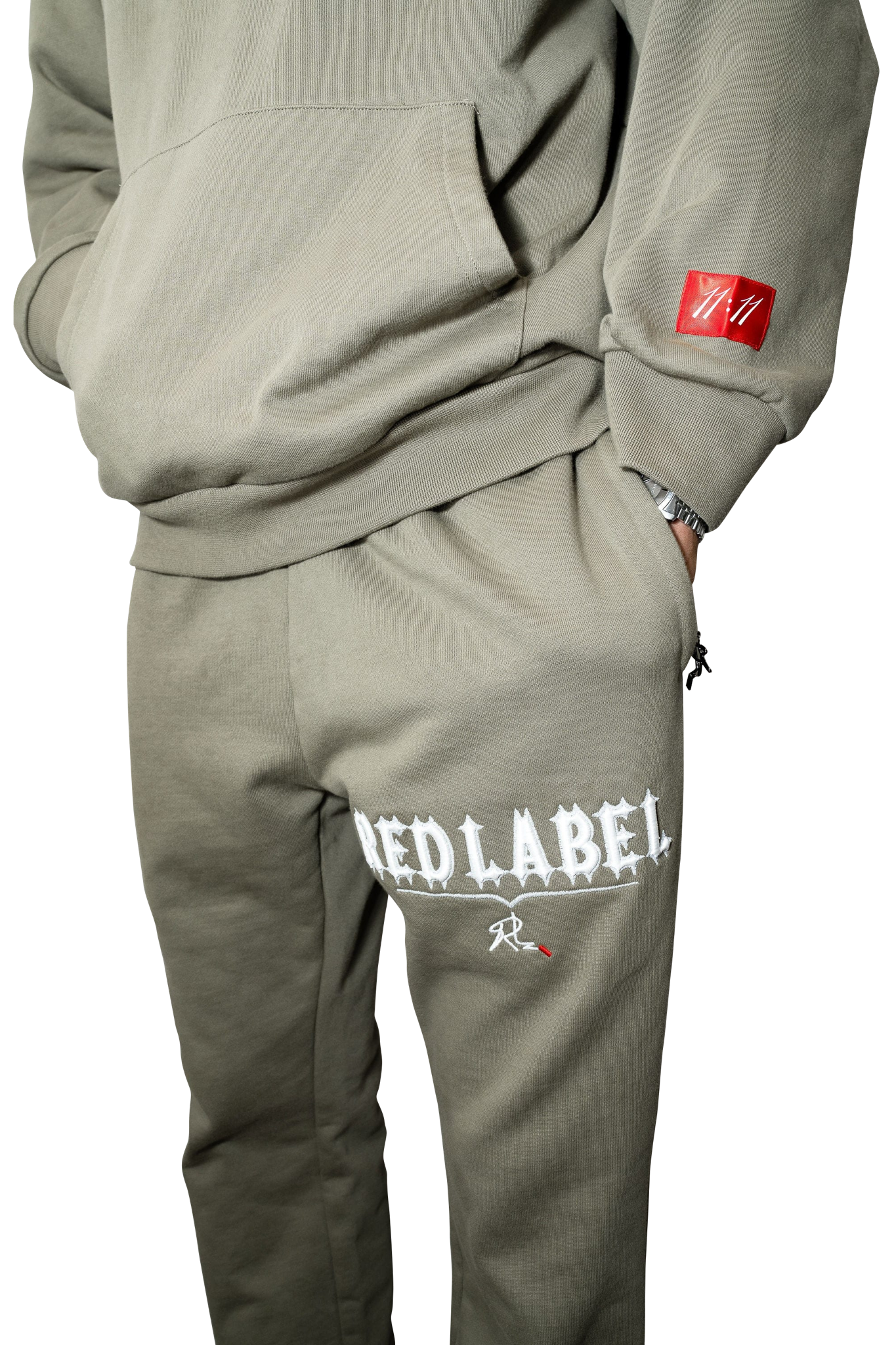 [ RED LABEL GARMENTS] GREEN GLOW IN THE DARK WING HEAVYWEIGHT HOODIE