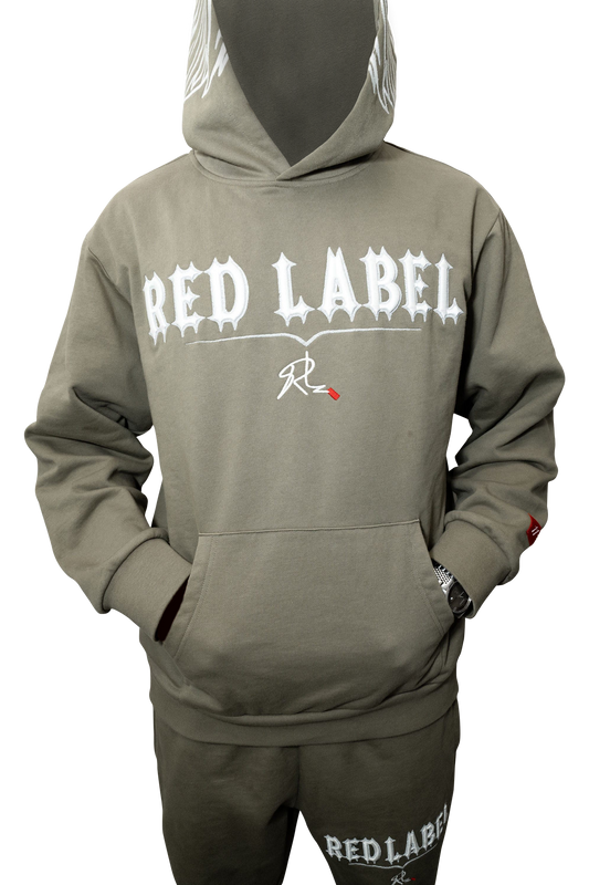 [ RED LABEL GARMENTS] GREEN GLOW IN THE DARK WING HEAVYWEIGHT HOODIE