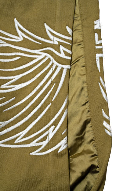 [ RED LABEL GARMENTS] GREEN GLOW IN THE DARK WING HEAVYWEIGHT HOODIE